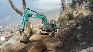 KOBELCO Excavator Working Mountain Hill Aria| With Experience Operator  | @ChannelAzmon