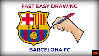 Easy Drawing | Barcelona F.C. / How to Draw Football Club Logos | Barca FC
