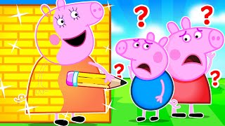 Become What You Draw HIDE and SEEK with Mummy Pig!! (Roblox)