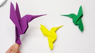 Paper hummingbird - Origami bird easy