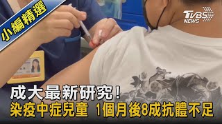 成大最新研究! 染疫中症兒童 1個月後8成抗體不足｜TVBS新聞