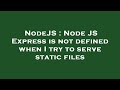 NodeJS : Node JS Express is not defined when I try to serve static files