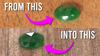 LIVE! Recutting a Colombian Emerald - Cabochon to Rose Cut - LIVE in Long Island with Q\u0026A