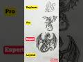 How to Draw a Dragon? 🐉 Levels #art #drawing #dragon #monster #sketch #shorts #viral #trending