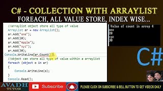 arraylist in c#.net | collection object-Arraylist | c# tutorial