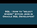 SQL : How to 