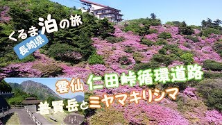 島原雲仙仁田峠のドライブ普賢岳とミヤマキリシマの眺望・長崎県・くるま泊の旅