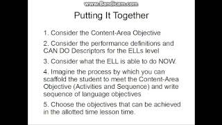 Developing Language Objectives: A Real-World Example