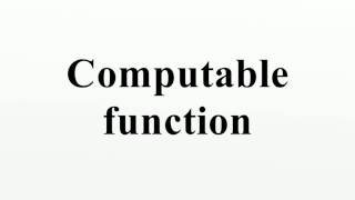 Computable function