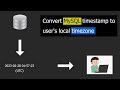 Convert datetime to local timezone - Javascript, PHP and MySQL