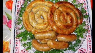 Картофельная колбаса / Картофельная колбаса с беконом и шкварками / Ковбаса з картоплі зі свининою