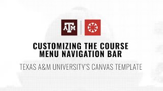 Customizing the Course Menu Navigation Bar