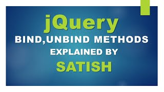 learn jQuery, bind and unbind method explained #jquery #jquerytutorial #bind #unbind