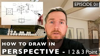 How to Draw in Perspective 01 - 1, 2 & 3 point perspective and why you should know all three