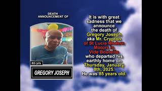 Gregory Joseph ~ Short Obituary