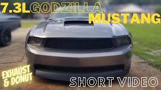 7.3L GODZILLA MUSTANG EXHAUST | REV \u0026 TAKE OFF