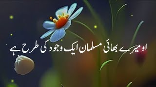 O Mery Bhai Musalman Ik Wajood Ki Tarha Hain | Hazoor ﷺ Ka Farman Mubarak @aalimeislam. #subscribe