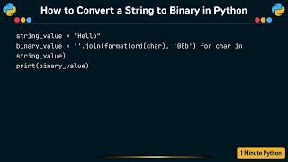 How to Convert a String to Binary in Python