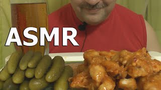 ASMR FOOD CHICKEN IN SWEET AND SOUR SAUSE,PICKLES No Talking EATING SOUNDS  Food World ASMR