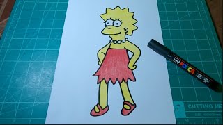 How To Draw Lisa Simpson| The Simpsons | STEP BY STEP | DRAWING CARTOON | วาดการ์ตูนซิมป์สัน