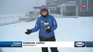 Wintry precipitation, gusty winds at Hampton Beach