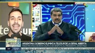 Milei eliminó a teleSUR de la Televisión Digital Abierta Argentina