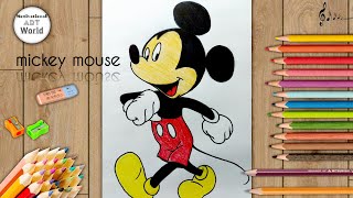 how to draw mickey mouse || mickey mouse drawing || mickey mouse || cartoon drawing || art world
