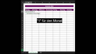 🔥Kalender erstellen. #excel #exceltricks #exceltipps #microsoft #kalender #controlling