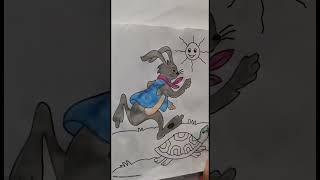 How to color a tortoise | How to Color hare & tortoise #shorts #youtubeshorts  #hareandtortoise