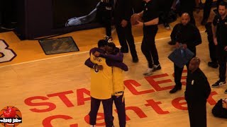 LeBron James & Anthony Davis Cry & Hug After Kobe Bryant Tribute. HoopJab NBA