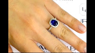 2.50 ct Sapphire Halo Engagement Ring