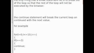 Javascript Tutorial 9 - break and continue statement