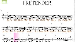 Pretender（Official髭男dism ）key=C／ドレミで歌う楽譜【コード付き】／ドレミで歌う楽譜【コード付き】