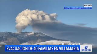 Inicia evacuación de familias por posible erupción del volcán Nevado del Ruiz