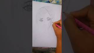 Girl face😍 drawing 🎨🖌️ #shortvideo#youtubeshort#mandal#zeenatangle#doodleart # drawingA