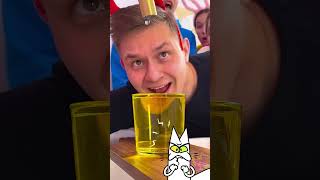 Whoever spills first liquids loses! | Pet reacts #shorts