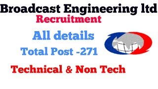 Broadcast Engineering Consultants India Limited – BECIL Recruitment – 278 Technical  \u0026 Non-Technical