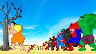 All Superheroes HULK \u0026 SPIDERMAN, IRONMAN, JOKER, VENOM Playing Squid Game 2 Animation|어몽어스 오징어 게임 2