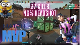 MATCH MVP! 37 kills with a 46% HS | Clove on BIND in RADIANT lobby | Full Match VOD