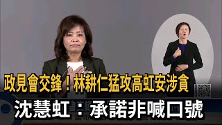 政見會交鋒！林耕仁猛攻高虹安涉貪　沈慧虹：承諾非喊口號－民視新聞