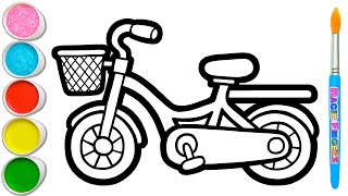 Let's Learn How to Draw \u0026 Paint Bicycle | Drawing and Coloring for Kids \u0026 Toddlers #110