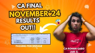 CA Final Results November 24 is OUT |CA Rohan Garg AIR5|