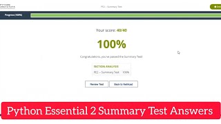 Cisco Python Essential 2 Summary Test Answers|| PE2 - Summary Test Answers|| Python #cisco #python