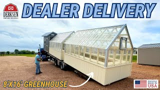 DEALER DELIVERY of a Derksen 8'x16' Seminole White Greenhouse