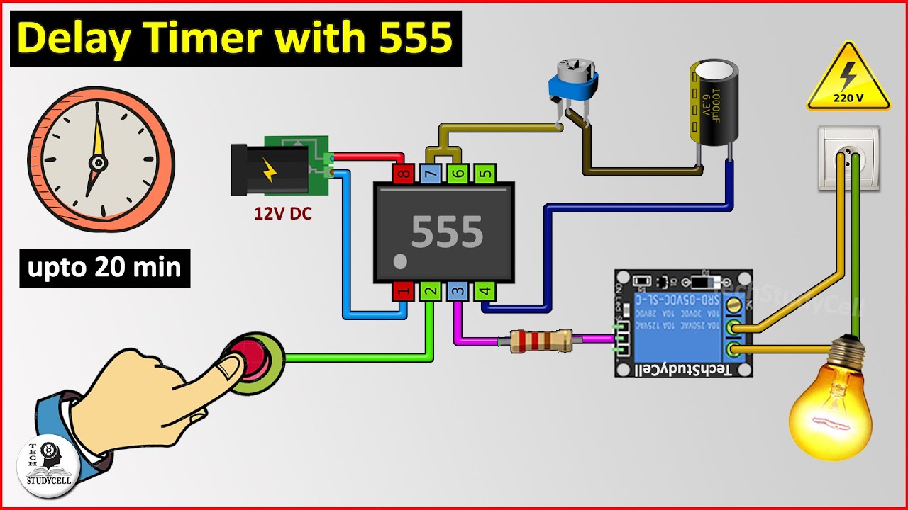 Time Delay Relay Circuit Using 555 Timer Ic Off Delay Timer Switch
