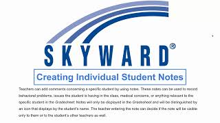 Skyward Student Notes