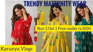 Meesho Maternity kurtis Haul # Buy 2 Get 1 Free at Rs.1034 # with best quality # karunya Vlogs