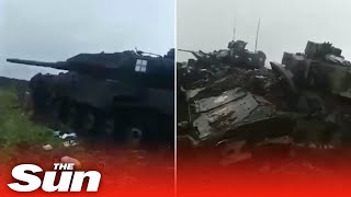 Russian forces seize Ukrainian Leopard II and Bradley tanks on the battlefield