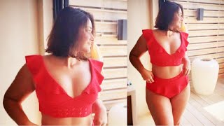 Ileana D'Cruz Flaunts Her FAT Weight Gain In Red Bikini On Vacation