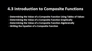 4.3 Introduction to Composite Functions